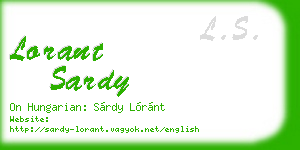 lorant sardy business card
